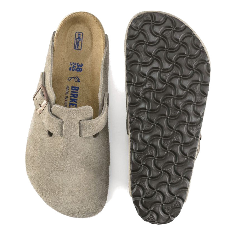 Birkenstock Boston SFB Suede Leather Clog | Taupe | Reg Width (0560771) - Image 3